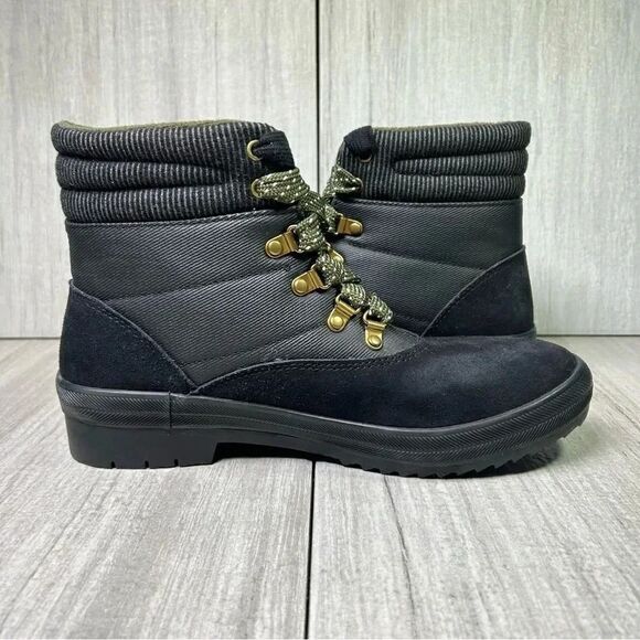 Keds Black Suede & Splash Mix Camp Boot Lace Up Round Toe wh65517 Womens Size 9 - Picture 2 of 9